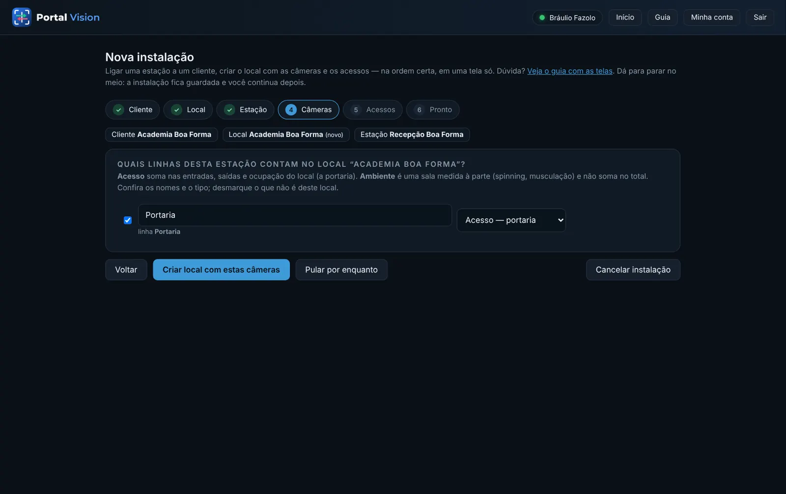 Passo 4: as linhas da estação, prontas para virar o local no painel